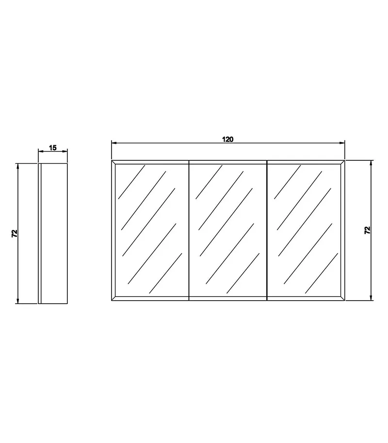 Bevel Edge MDF Gloss White 1200mm X 720mm Shaving Cabinet