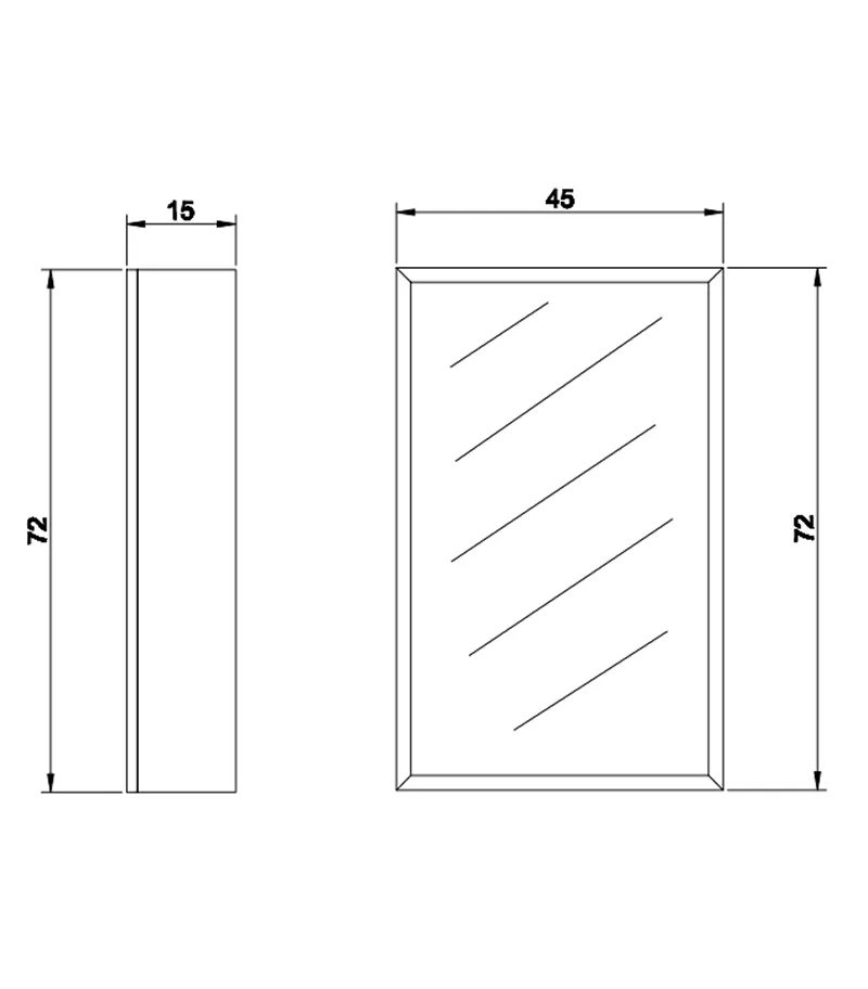 Bevel Edge MDF Gloss White 450mm X 720mm Shaving Cabinet Bevel Edge MDF Gloss White 450mm X 720mm Shaving Cabinet