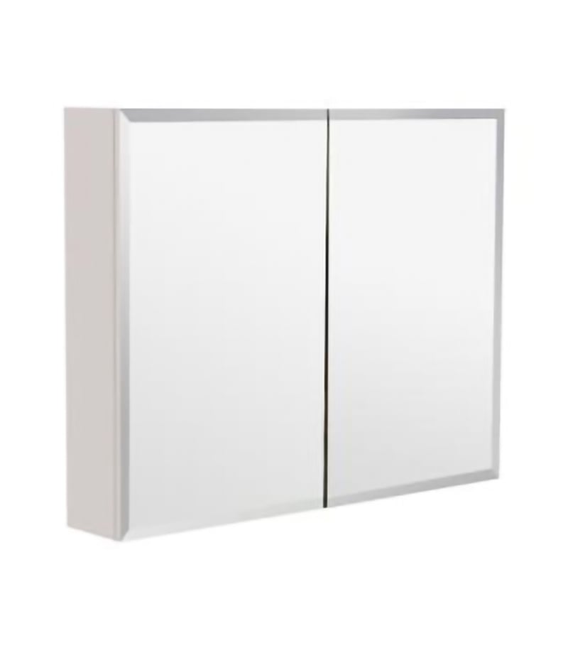 Bevel Edge MDF Gloss White 900mm X 720mm Shaving Cabinet