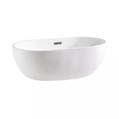 1395x750x570mm Cocoon Gloss White Freestanding Bathtub