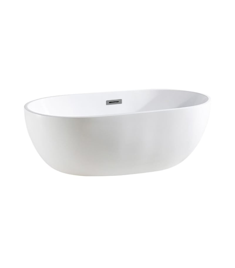 1395x750x570mm Cocoon Gloss White Freestanding Bathtub