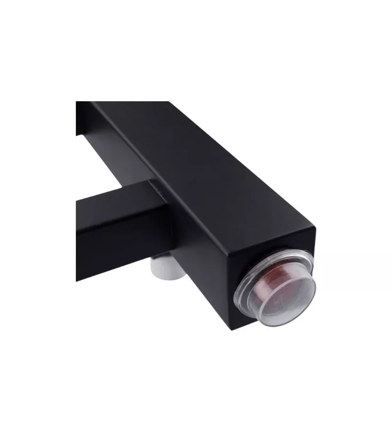 Aqua Square Matt Black Heated Towel Rack Bottom Buttom Aqua Square Matt Black Heated Towel Rack Bottom Buttom