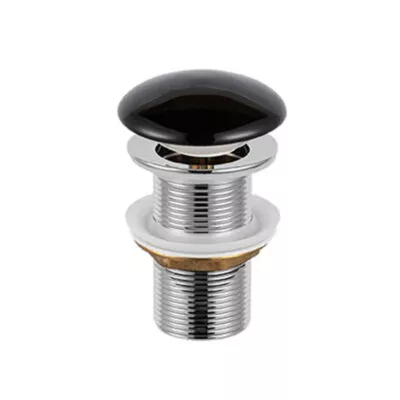 32mm Ceramic Top Pop Up Waste Non Overflow - Gloss Black