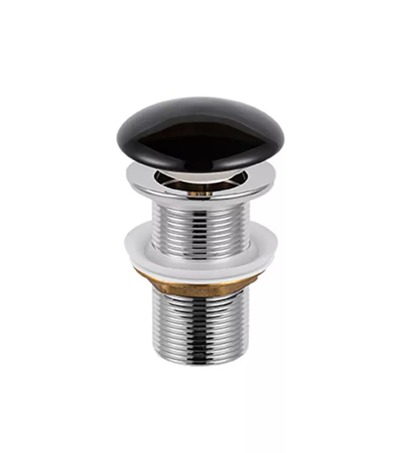 32mm Ceramic Top Pop Up Waste Non Overflow - Gloss Black