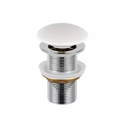 32mm White Ceramic Top Pop Up Waste Non Overflow