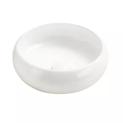 Cove 360mm Gloss White Curved Round Above Counter Ceramic Basin