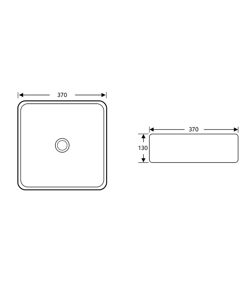 Cove II Square Ceramic Above Counter Basin Specification