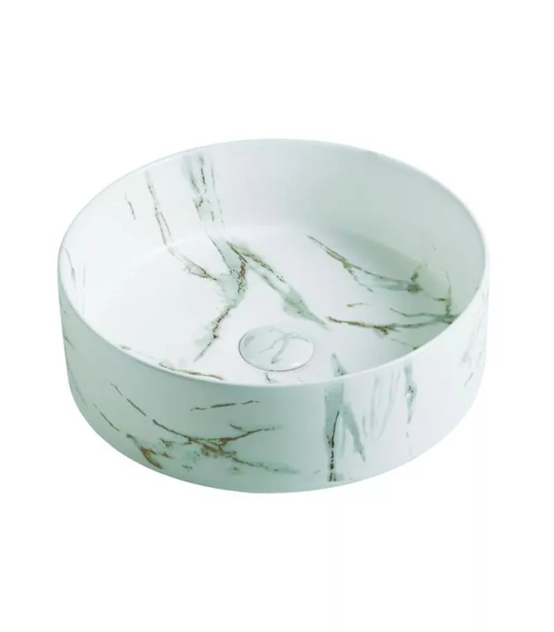 Cove II Matt Carrara Round Above Counter Ceramic Basin