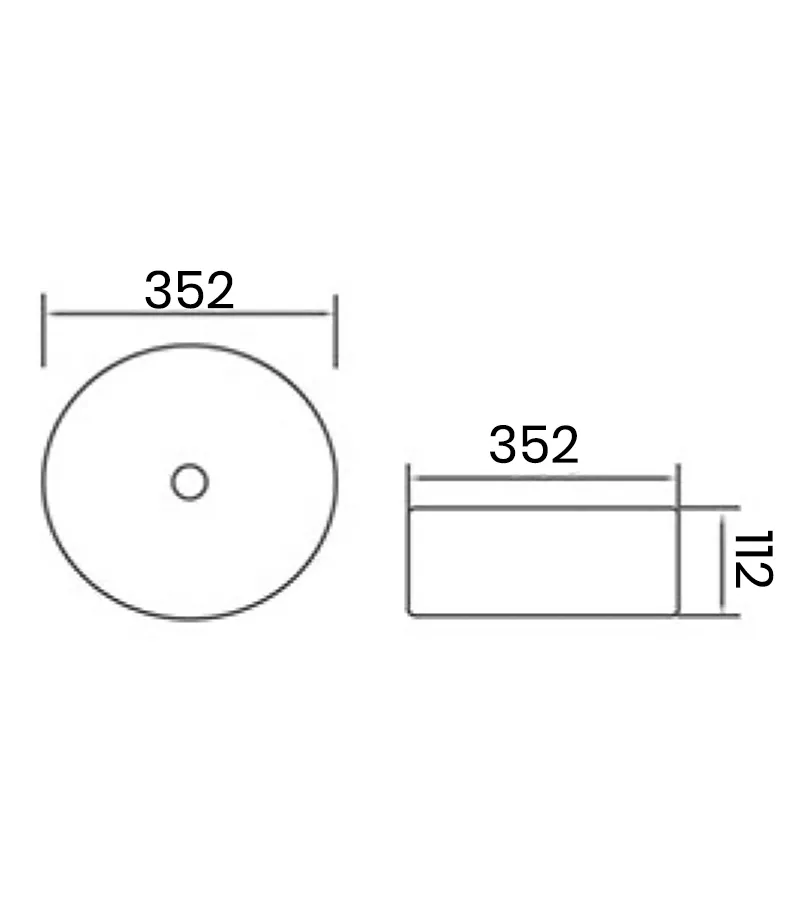 Cove II Round Above Counter Ceramic Basin PA3636 specification