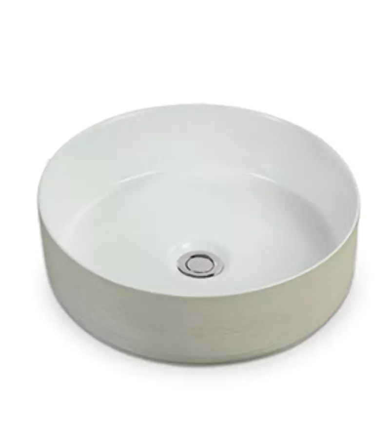 355 x 355 x 115mm Silky Cream Round Above Counter Basin