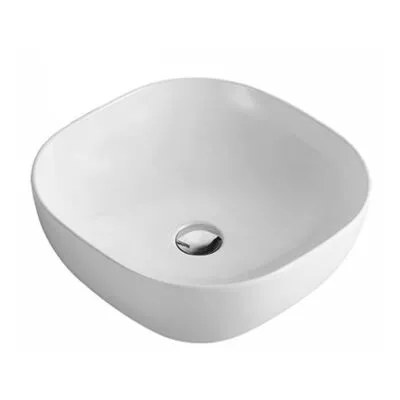 Cove Gloss White Curved Above Counter Ceramic Basin
