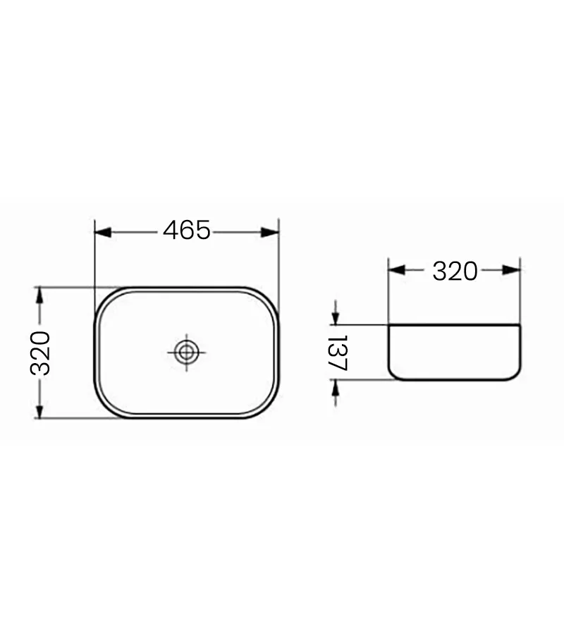 Nova Rectangle Marble Ceramic Above Counter Basin PA4632BW-Line