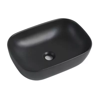 Nova Matt Black Rectangle Above Counter Ceramic Basin