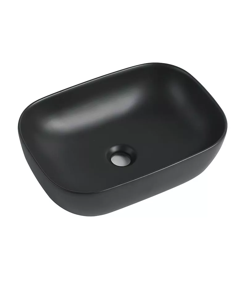 Nova Matt Black Rectangle Above Counter Ceramic Basin