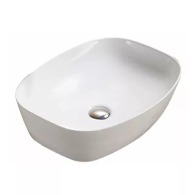 Rosa Gloss White Curved Above Counter Ceramic Basin