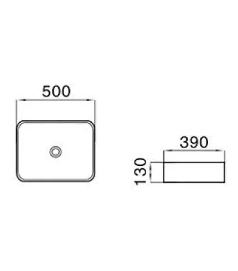 500 x 390 x 130mm Matt Carrara Rectangle Above Counter Ceramic Basin