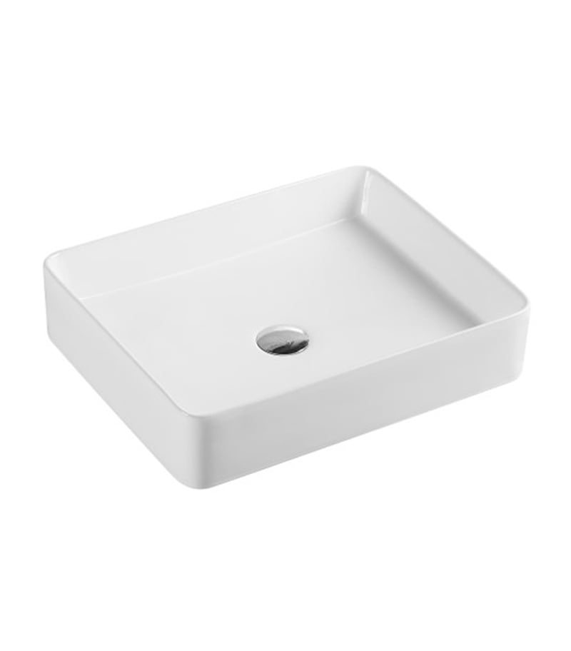 500 x 400 x 110mm Ultra Slim Gloss white Ceramic Square Above Counter Basin