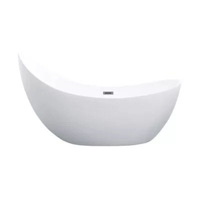 Posh Highback Freestanding Bathtub - Gloss White