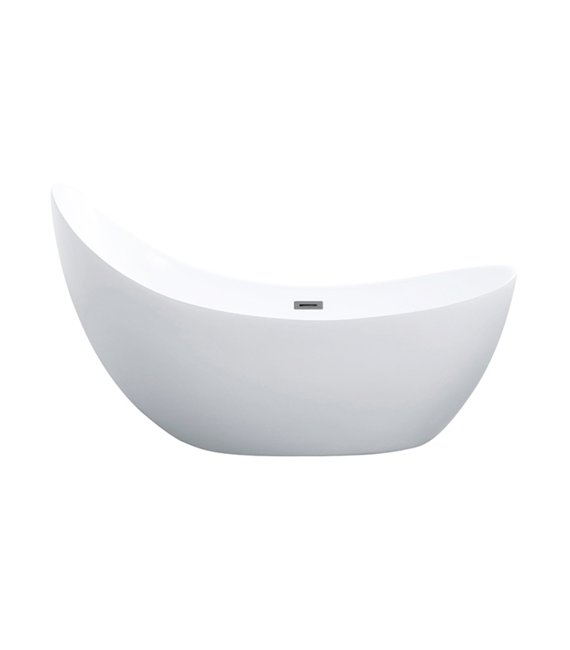 1500x710x830mm Crescent Gloss White Freestanding Bathtub