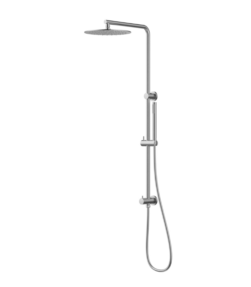 Cora Twin Shower On Rail - Stainless Steel