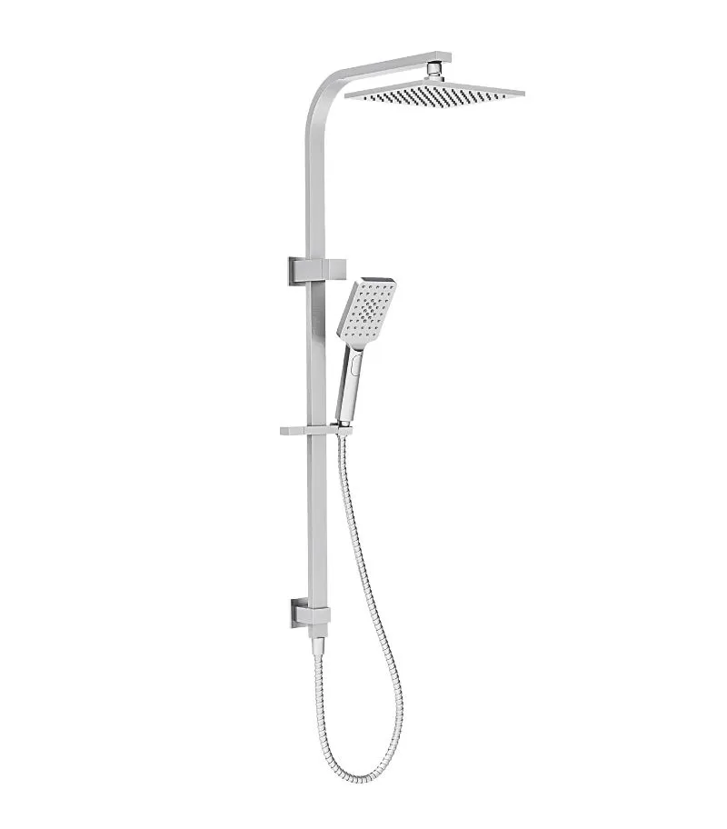 Eden Twin Shower On Rail – Top Water Inlet | Brushed Nickel