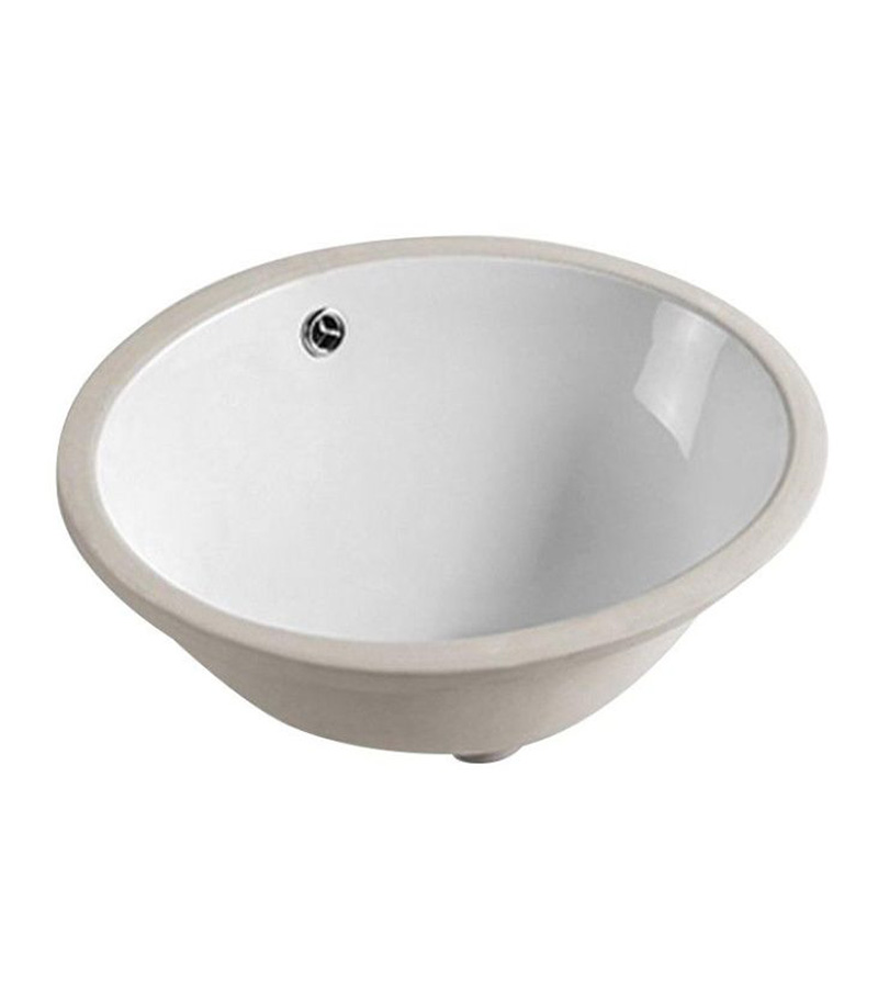 340 x 340 x 190mm Undermount Gloss White Round Ceramic Basin