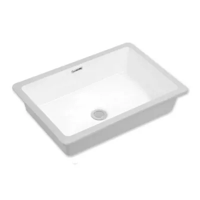 545 x 380 x 180mm Undermount Gloss White Square Ceramic Basin