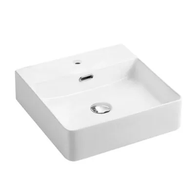 420 x 420 x 120mm Matt White Square Ceramic Above Counter Basin