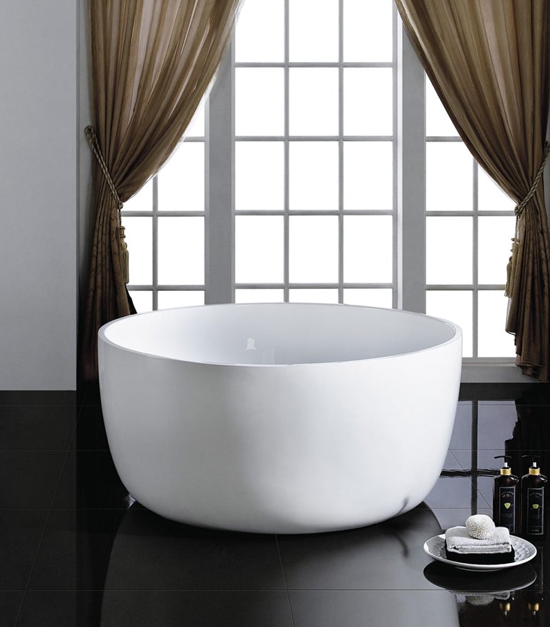 1350X1350X620mm Sphere Gloss White Freestanding Bathtub