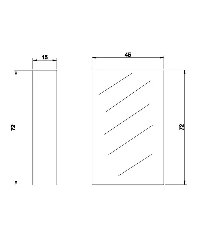 Pencil Edge MDF Gloss White 450mm X 720mm Shaving Cabinet