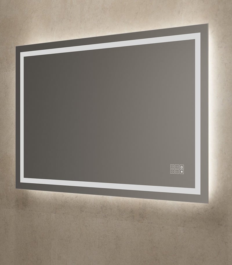 Reno 1200mm x 800mm LED Mirror With 6 Buttons, Bluetooth & Speaker