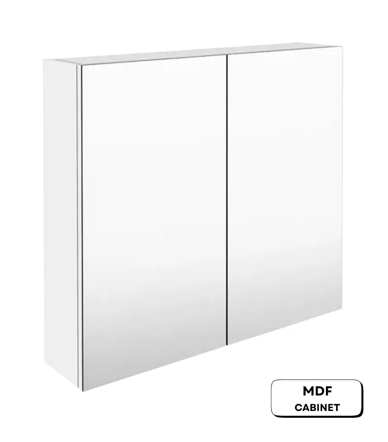 Reno 900mm Pencil Edge Gloss White MDF Shaving Cabinet