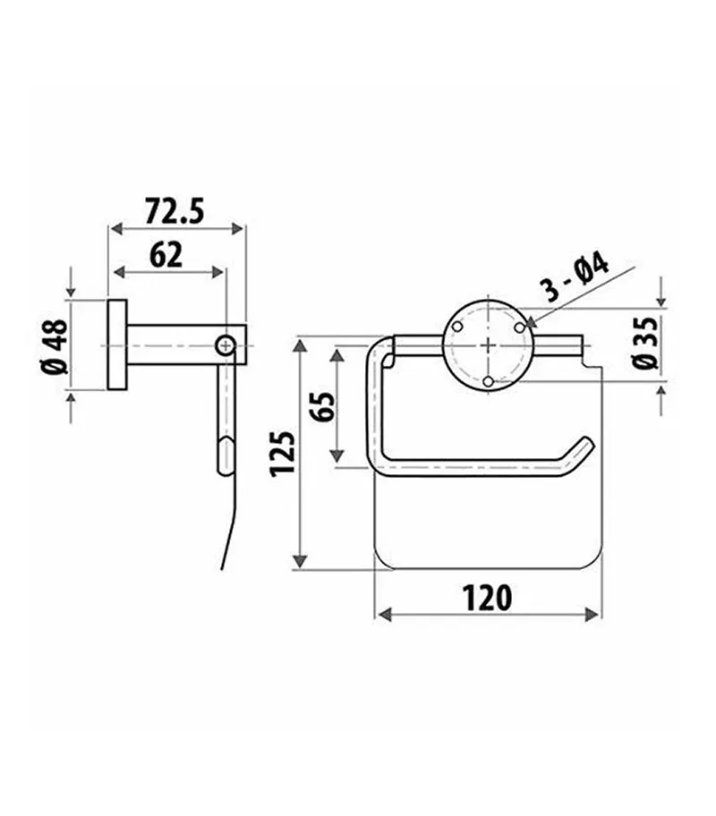 Elle Stainless Steel Toilet Roll Holder With Flap