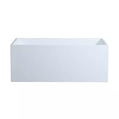 Theo Back To Wall Freestanding Bath - Matt White