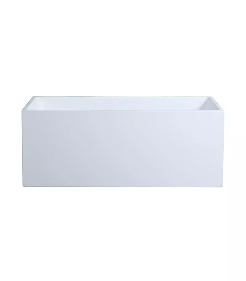 Theo Back To Wall Freestanding Bath - Matt White