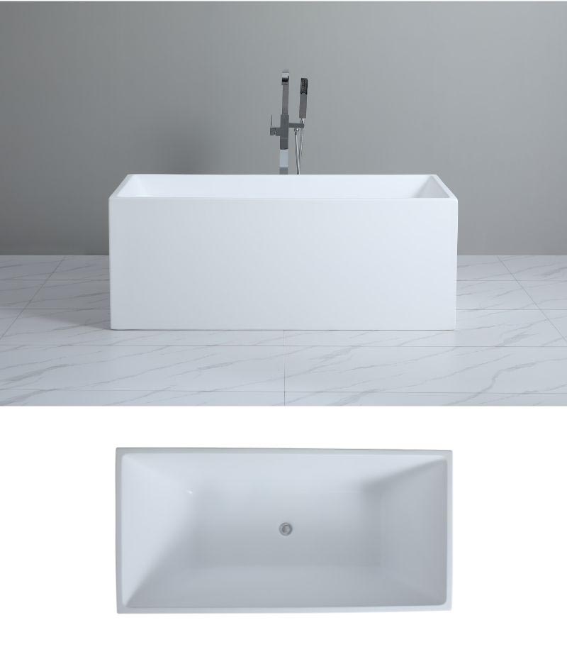 Theo Back To Wall Freestanding Bath Topview