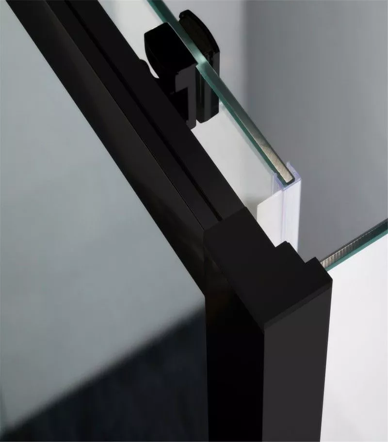 1020-1750mm Remodel Matt Black Semi-Frameless Wall To Wall Shower Screen 1020-1750mm Remodel Matt Black Semi-Frameless Wall To Wall Shower Screen