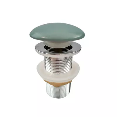 32mm Ceramic Top Pop Up Waste Non Overflow - Matt Green