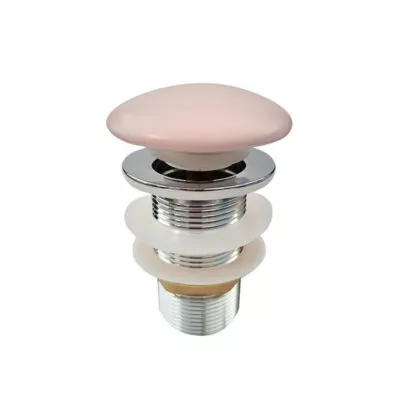 32mm Ceramic Top Pop Up Waste Non Overflow - Matt Pink