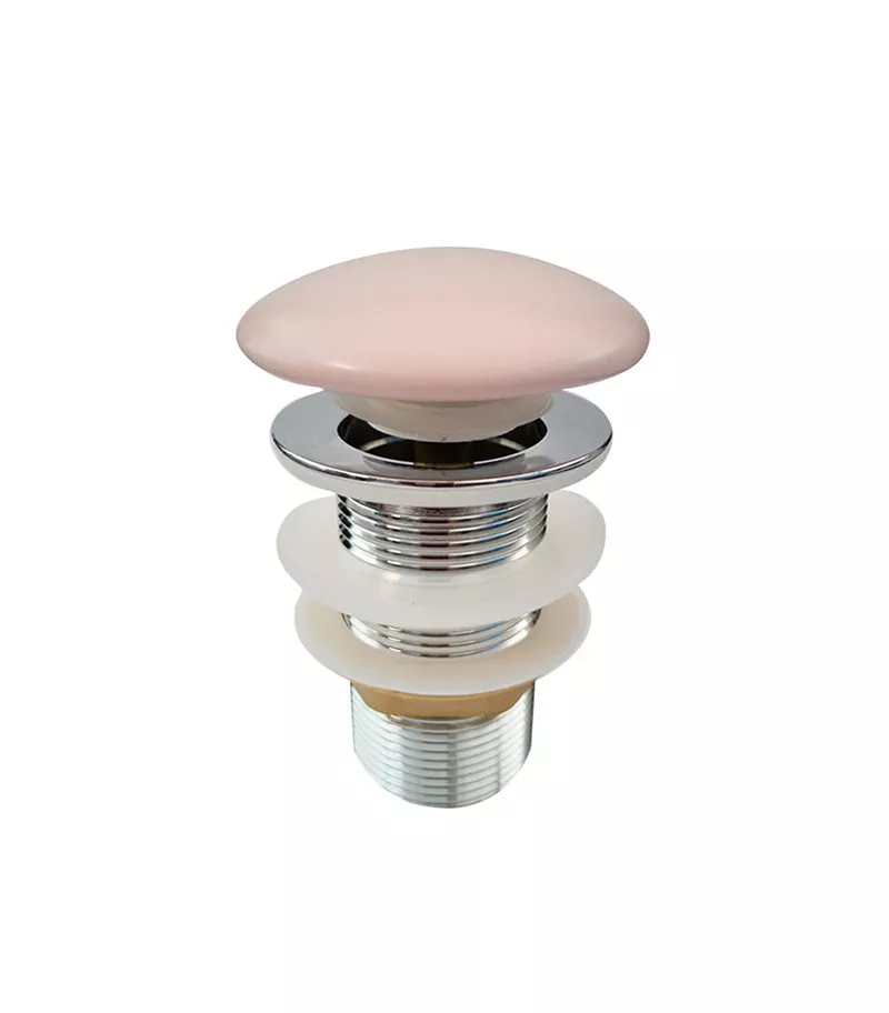 32mm Ceramic Top Pop Up Waste Non Overflow - Matt Pink