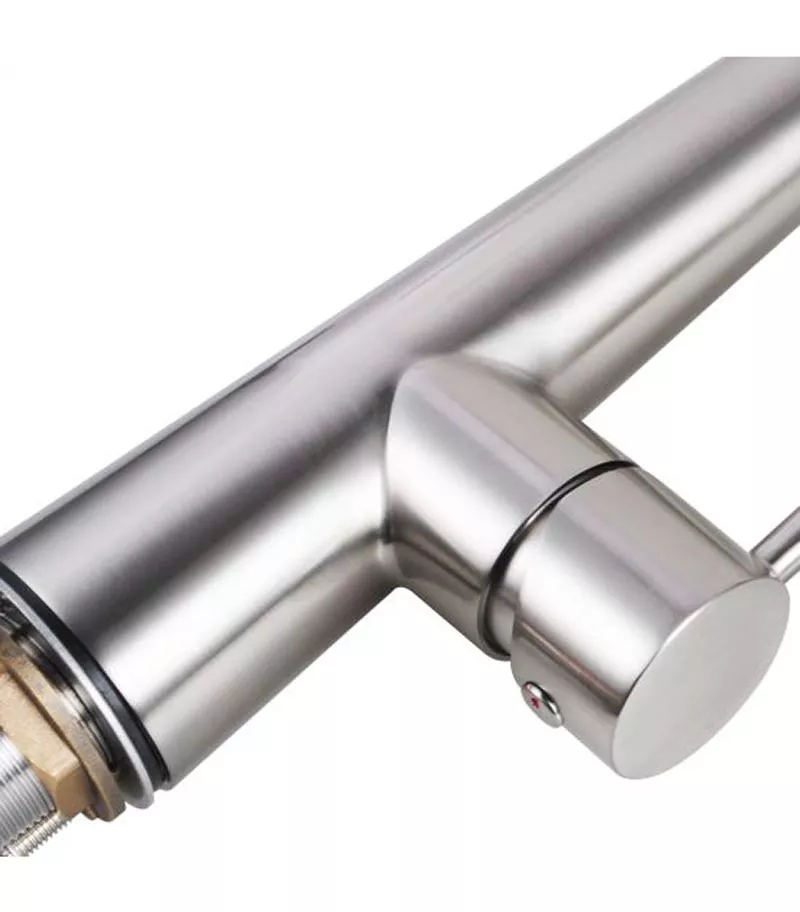Lucid Gooseneck Round Pull Out Sink Mixer - Chrome Handle