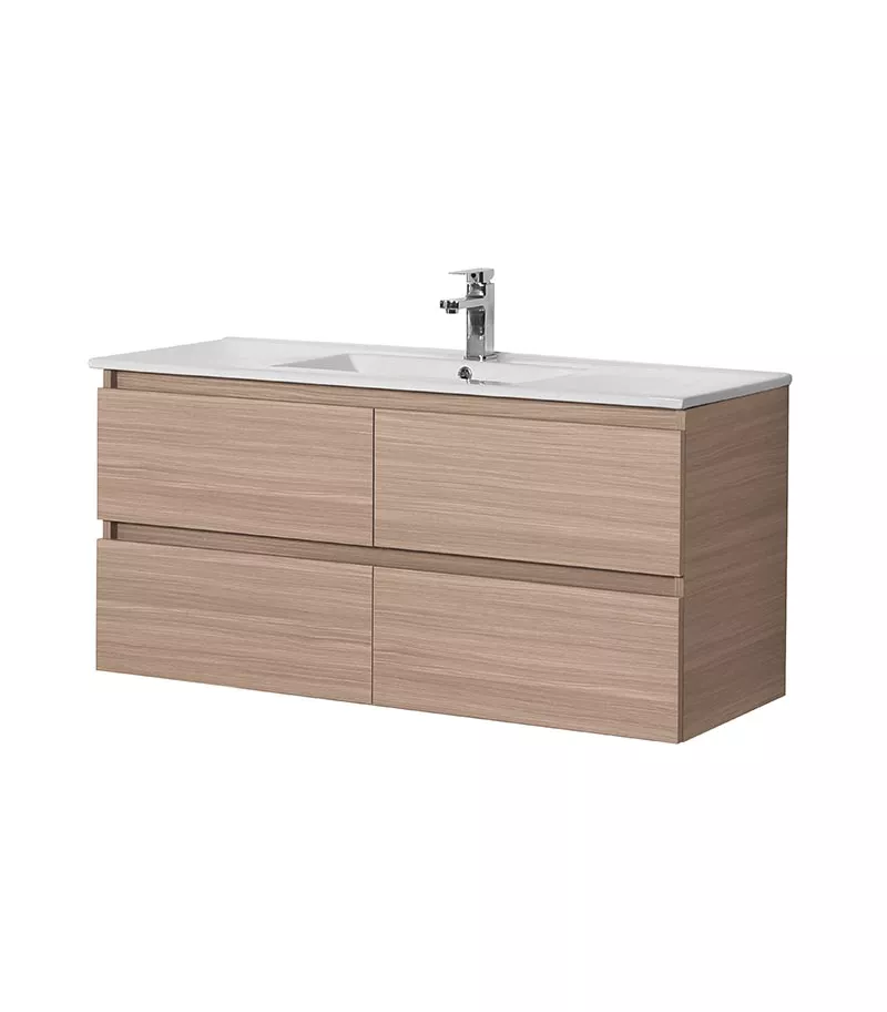 Citi 1200mm Single Bowl Wall Hung Vanity - Light Oak