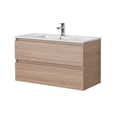 Citi 900mm Wall Hung Vanity - Light Oak