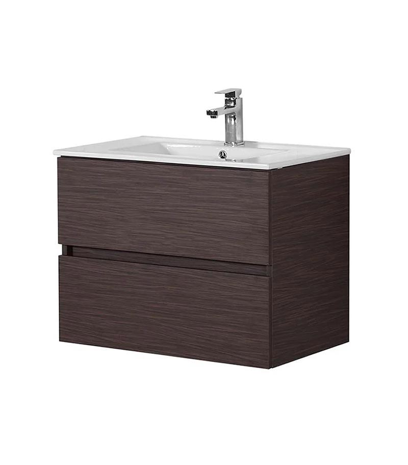 Citi 750mm Wall Hung Vanity - Walnut