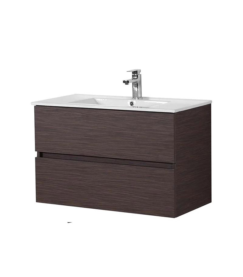 Citi 900mm Wall Hung Vanity - Walnut