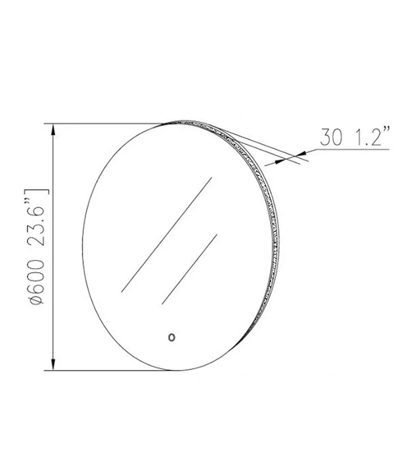 Moon 600mm Round LED Mirror