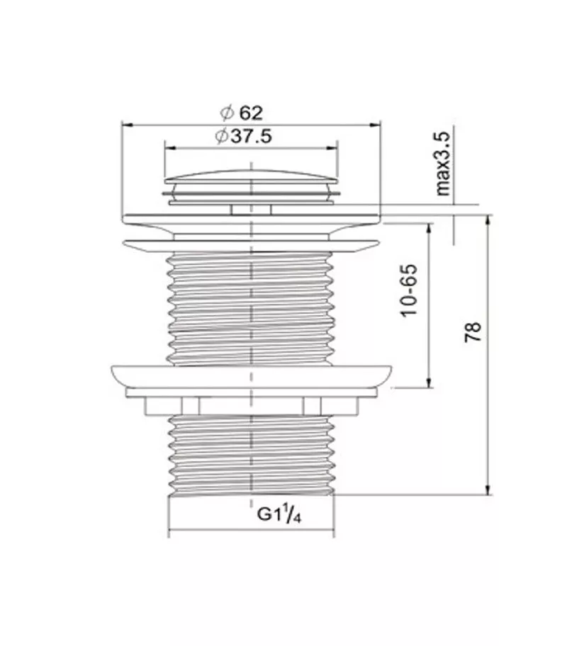 Specification For 32mm Pop Up Waste Non Overflow