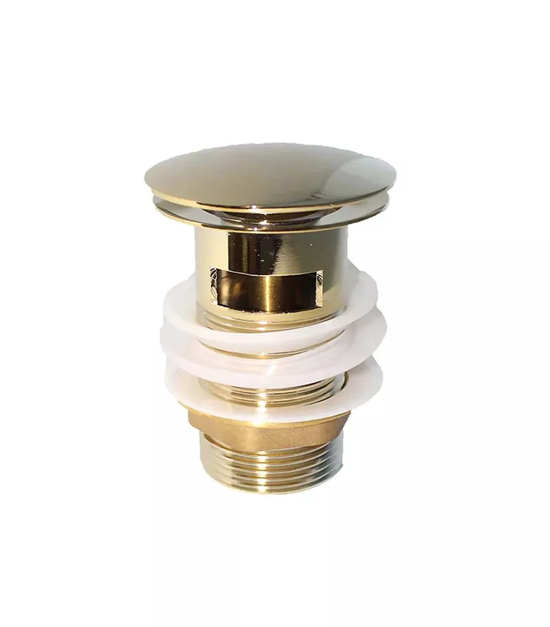 32mm Pop Up Waste With Overflow - Polished Yellow Gold