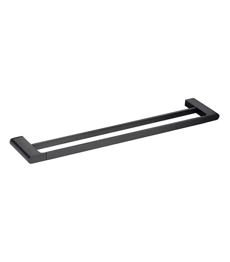 Cora Matt Black Double Towel Rail 600mm