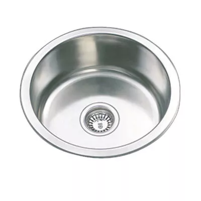Round Chrome Single Bowl Sink 430mm